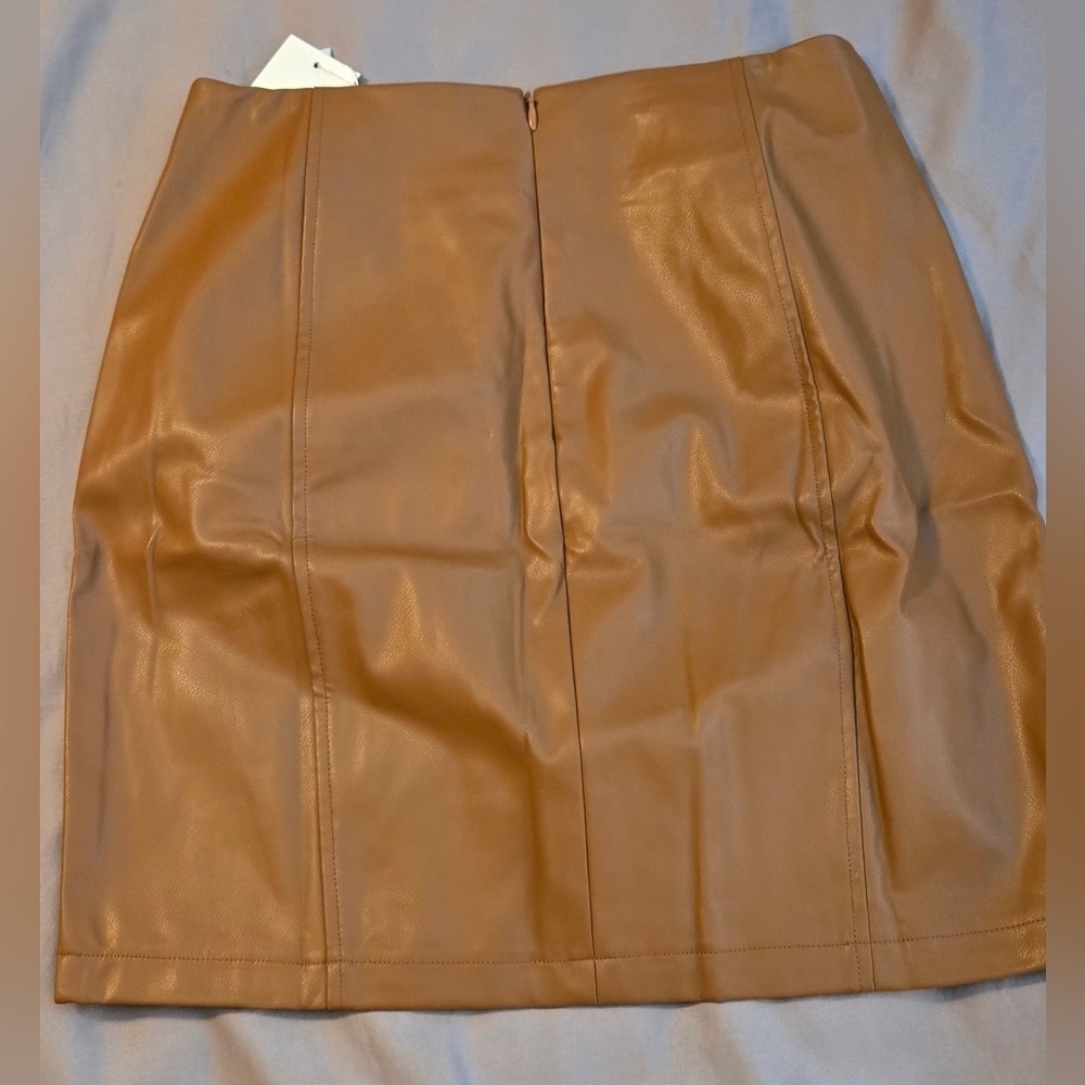 MANGOPOP Womens High Waist Faux Leather Bodycon Mini #504 - Picture 3 of 12
